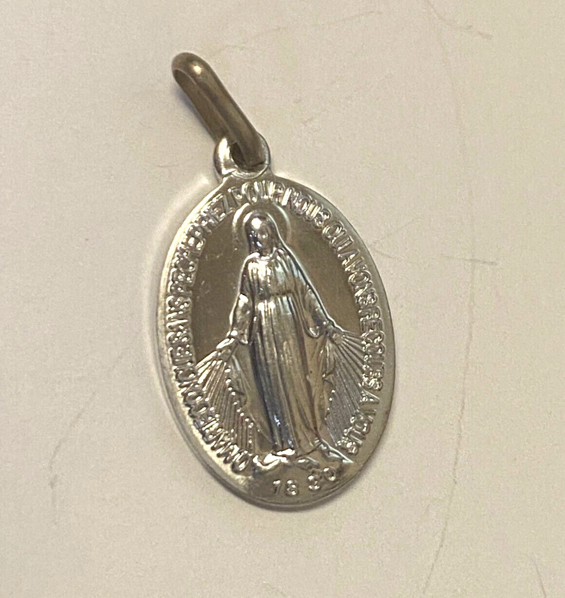 Our Lady of the Miraculous Silver tone .50" Medal, New from Italy #MD-062 - Journeys of Faith