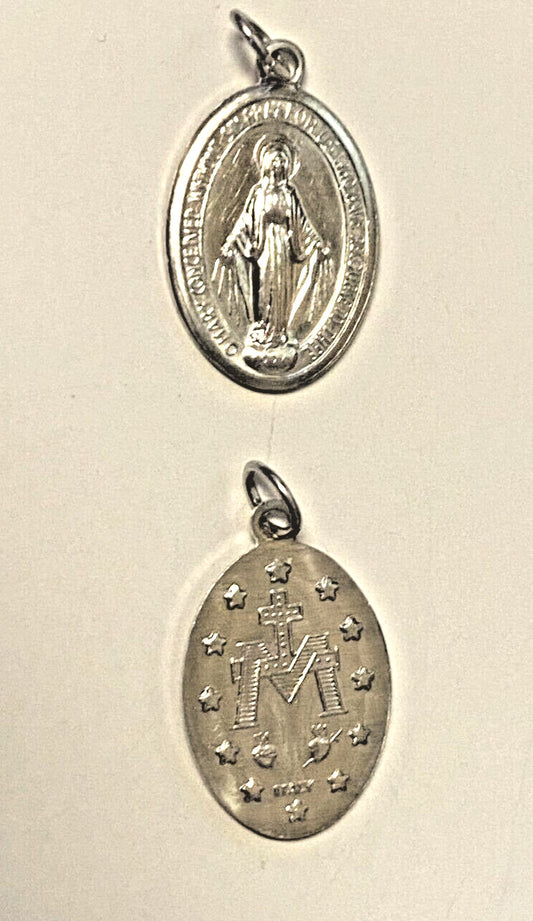 Our Lady of the Miraculous Silver tone  1" Medal, New from Italy #MD-069 - Journeys of Faith