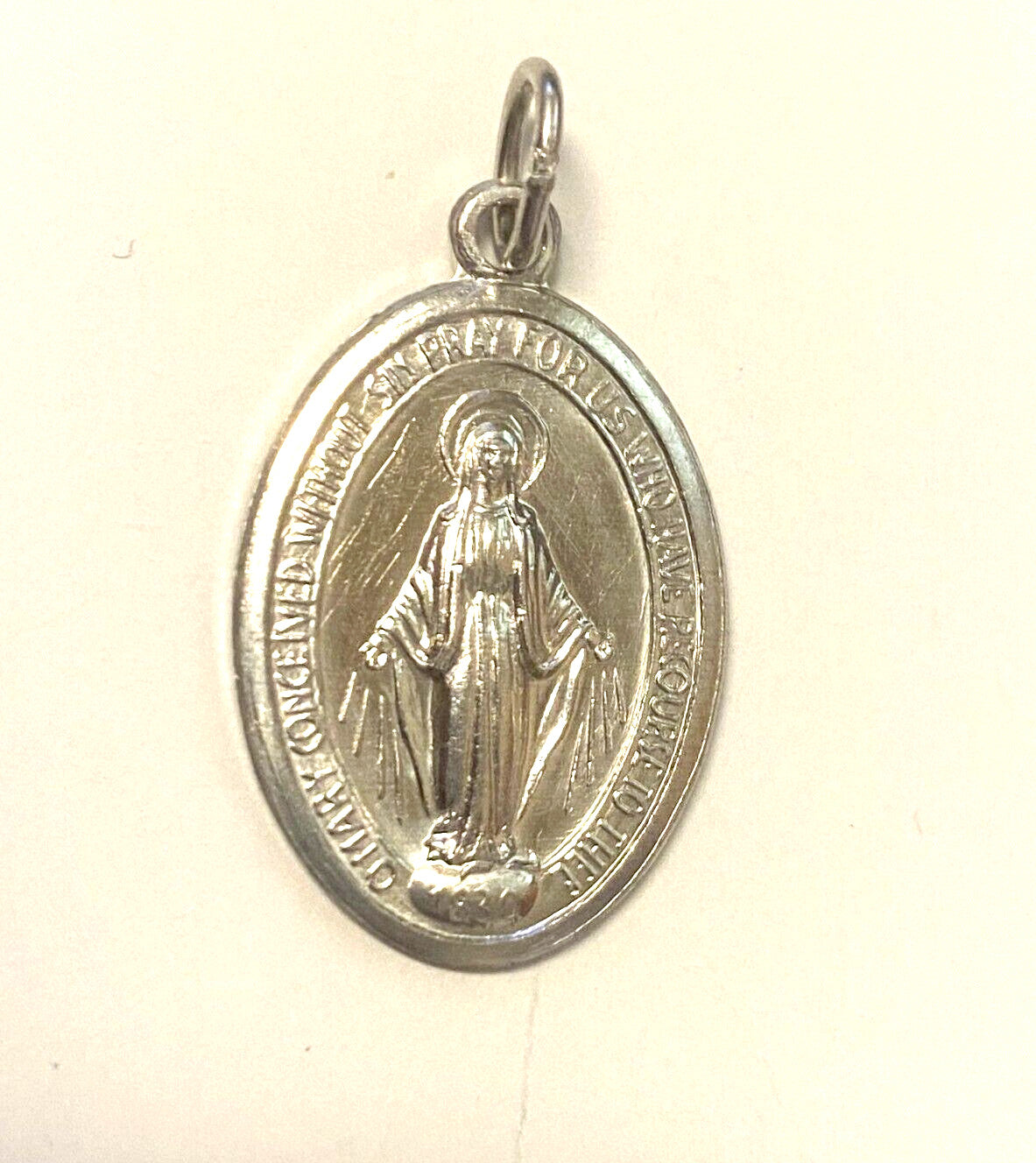Our Lady of the Miraculous Silver tone  1" Medal, New from Italy #MD-069 - Journeys of Faith