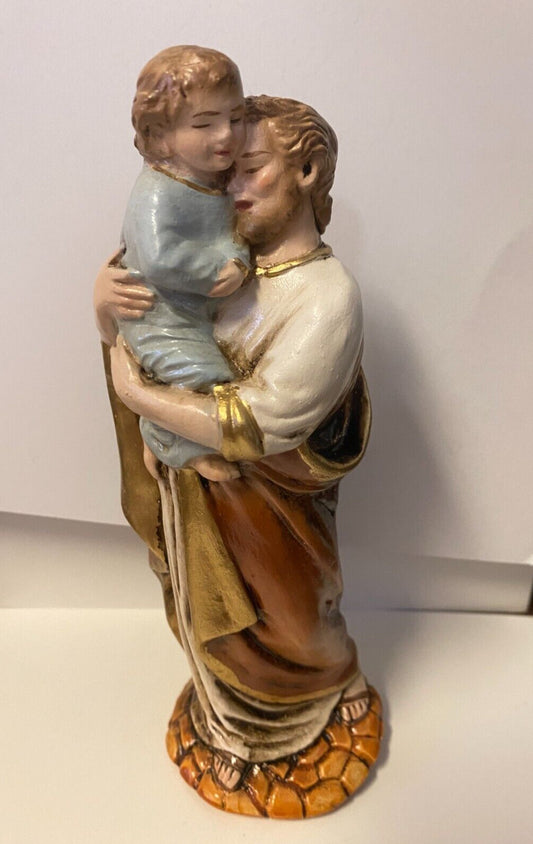Saint Joseph with Child "A Father's Hug", 7.25" Statue, New from Colombia #L079 - Journeys of Faith