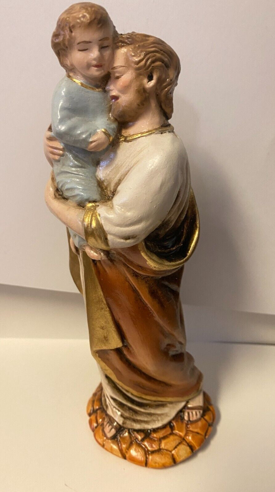 Saint Joseph with Child "A Father's Hug", 7.25" Statue, New from Colombia #L079 - Journeys of Faith
