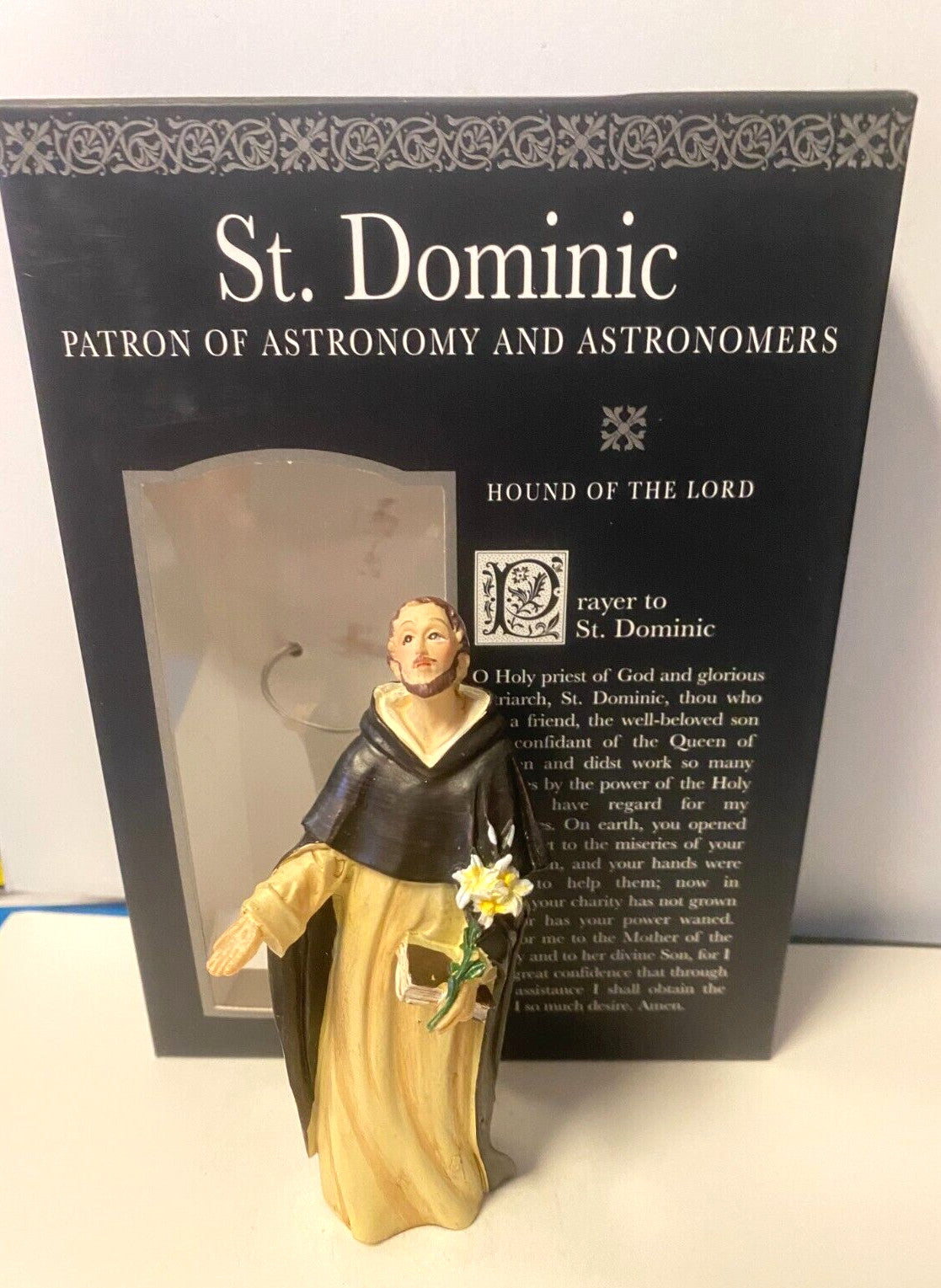 Saint Dominic 4" H Statue, Prayer Card + Bio, New #RM-06 - Journeys of Faith