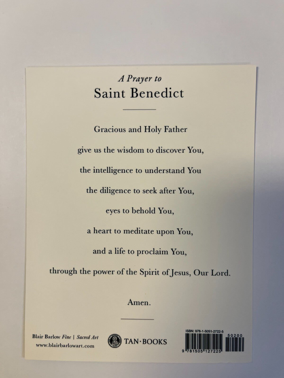 Saint Benedict Prayer Card - Journeys of Faith