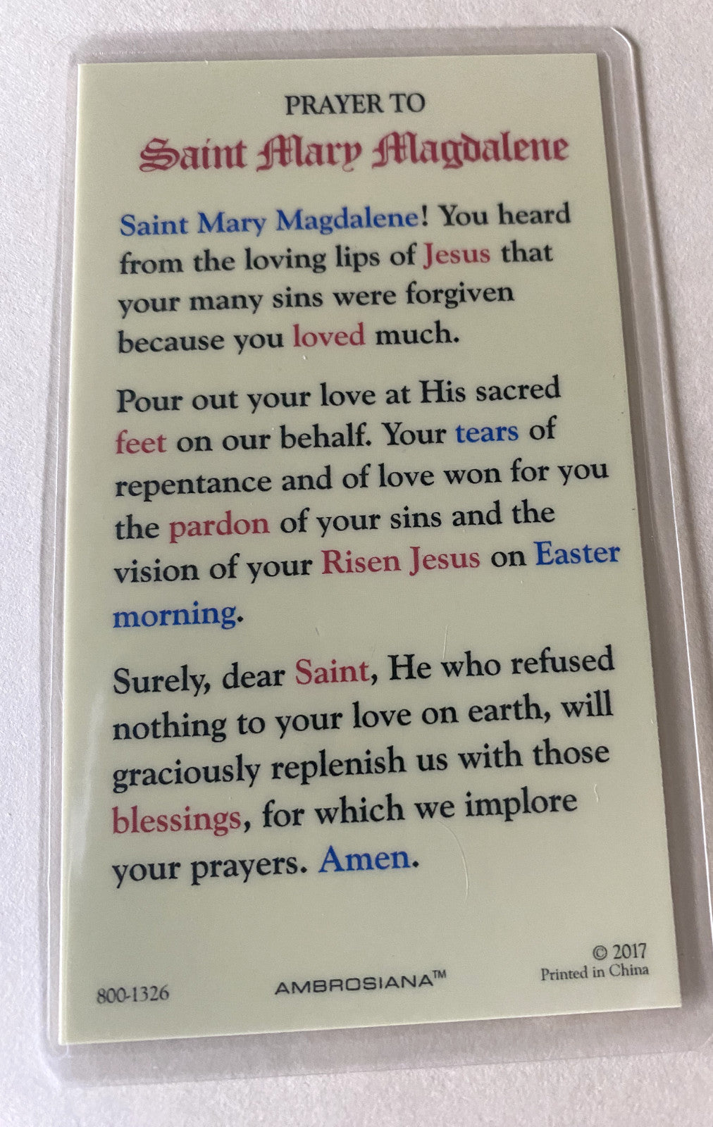Saint Margaret Mary Alacoque Laminated Prayer Card,New - Journeys of Faith