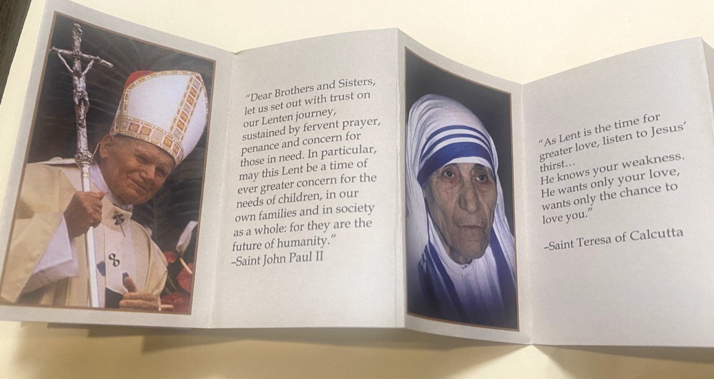 Lenten Prayers "Pray, Fast, Give" Accordion, New - Journeys of Faith