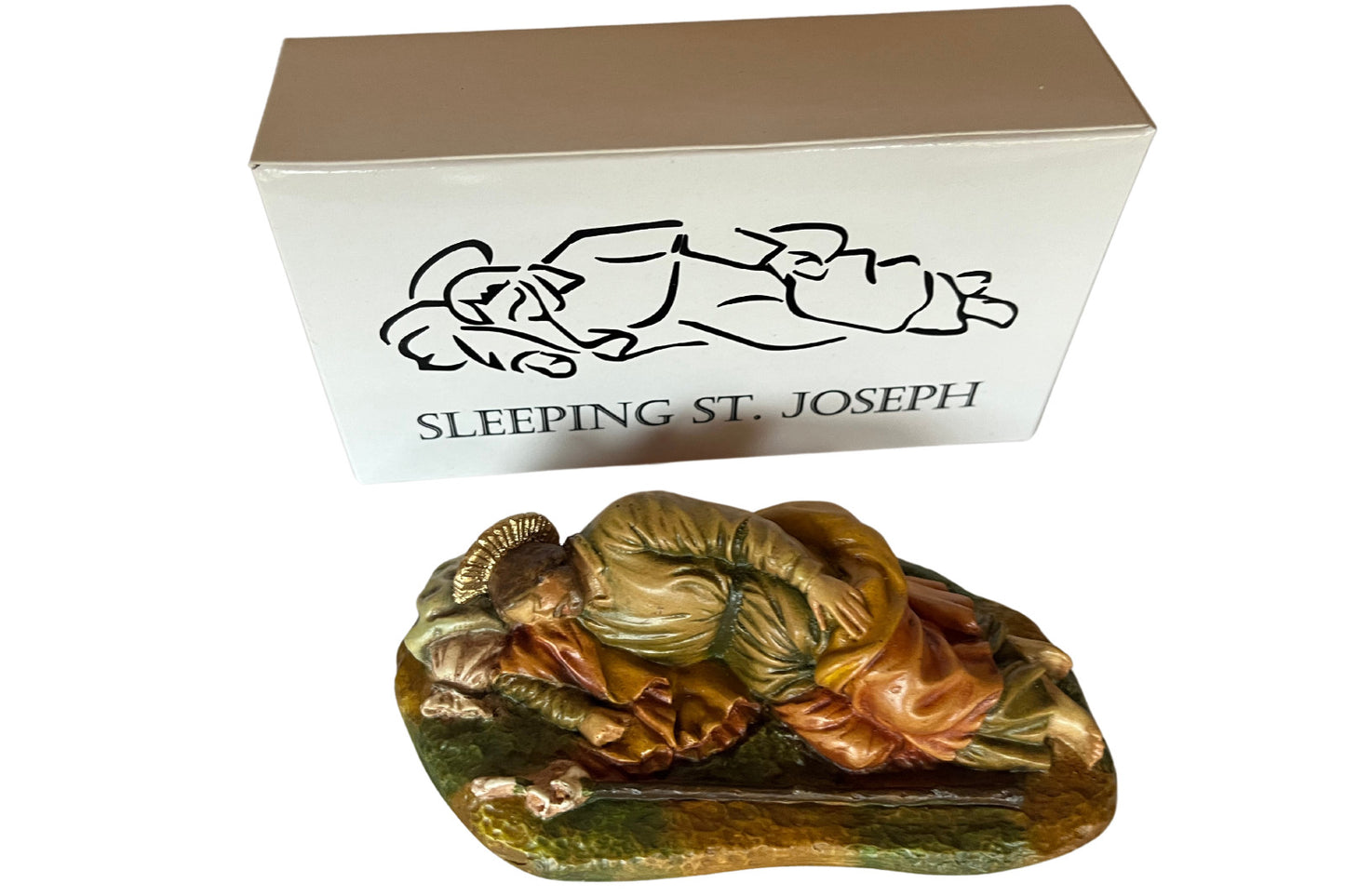 Sleeping Saint Joseph Statue 5"  hand painted in Colombia - Journeys of Faith