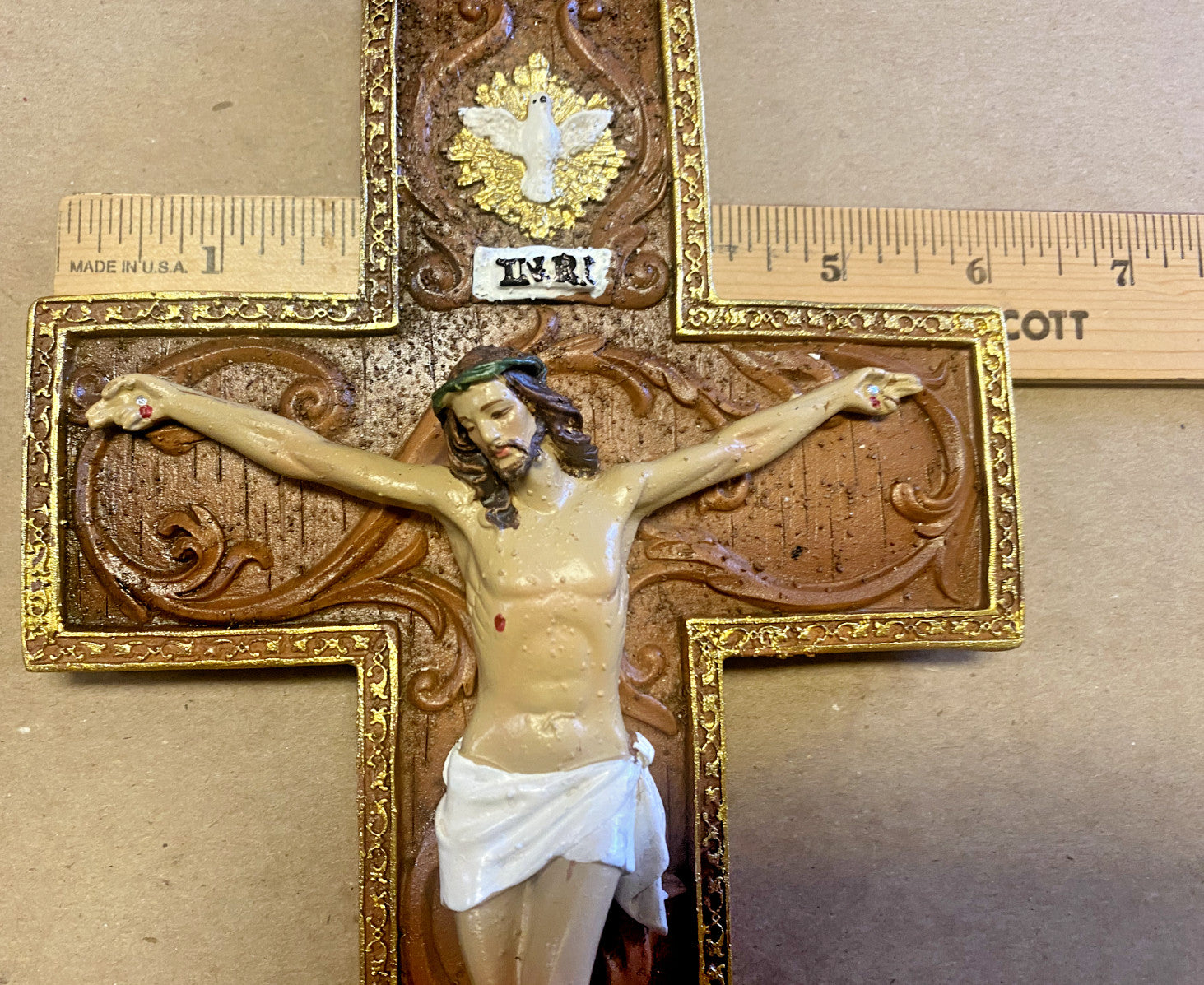 Holy Spirit Wall Crucifix 10.75", New #AB-133 - Journeys of Faith