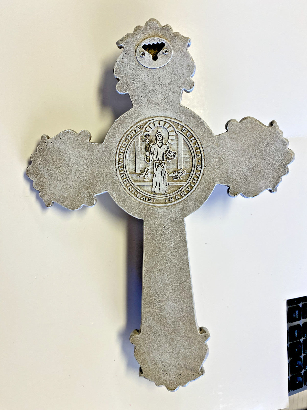 Saint Benedict 10.50" Stone Crucifix,  New #AB-135 - Journeys of Faith