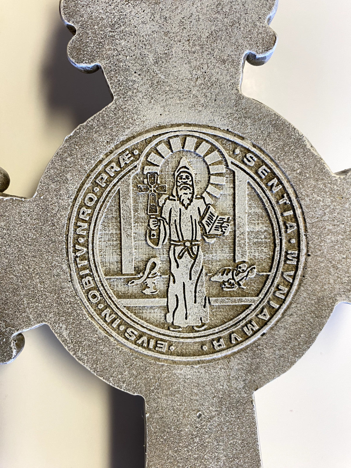Saint Benedict 10.50" Stone Crucifix,  New #AB-135 - Journeys of Faith