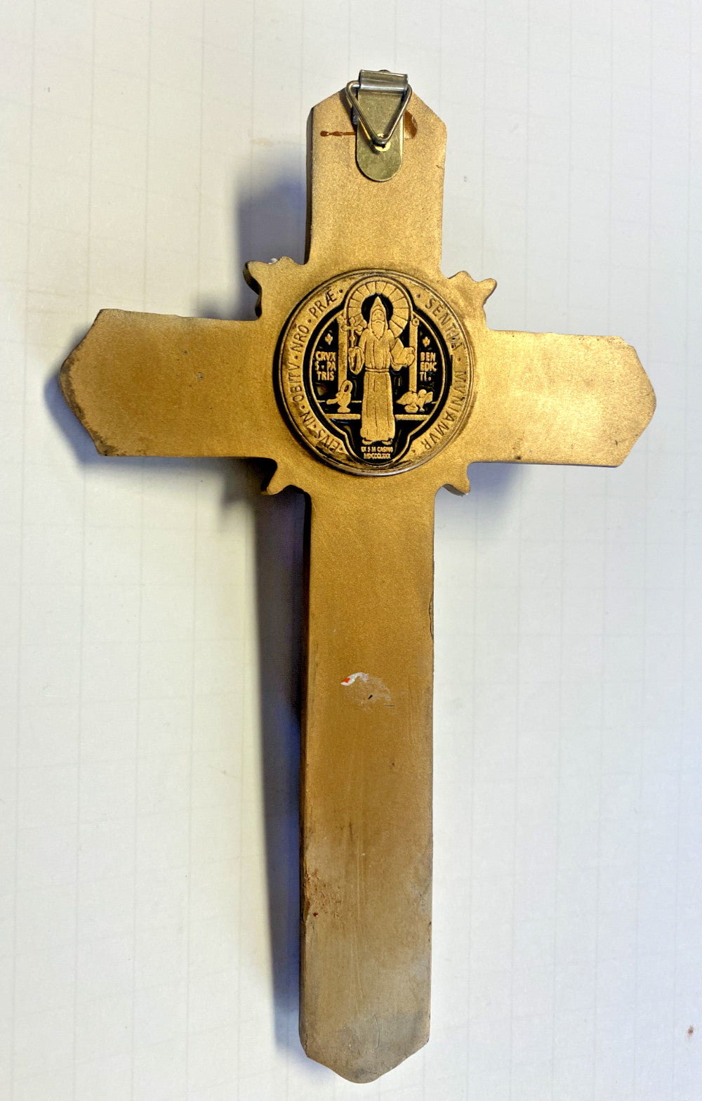 Saint Benedict Antique Gold 9" Crucifix ,  New #AB-130 - Journeys of Faith
