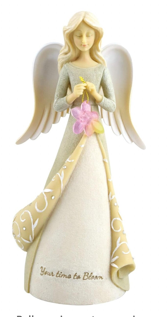 Foundations by Enesco 7.5" Your time to bloom" Angel, New #Gftshp-8 - Journeys of Faith