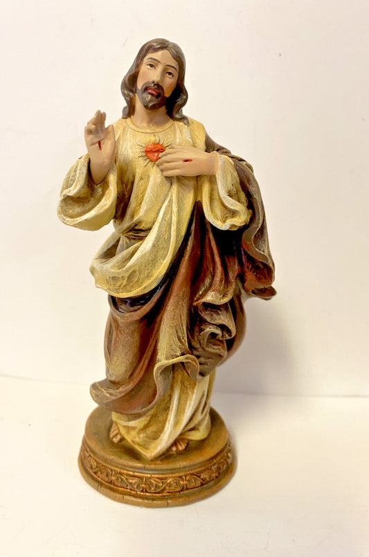 Sacred Heart Of Jesus  6.25" Statue, New #AB-104 - Journeys of Faith