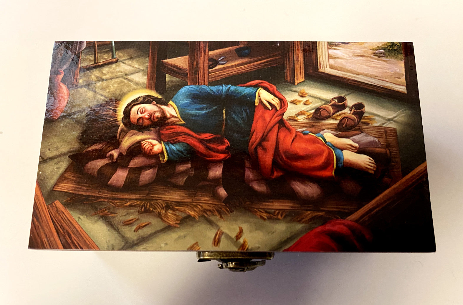 Sleeping Saint Joseph Petition Wood Box , New - Journeys of Faith