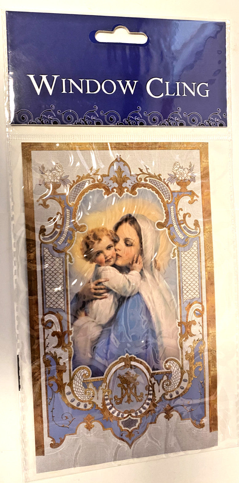 Blessed Mother with Child " Ave Maria" Window Cling, New #AB-046 - Journeys of Faith