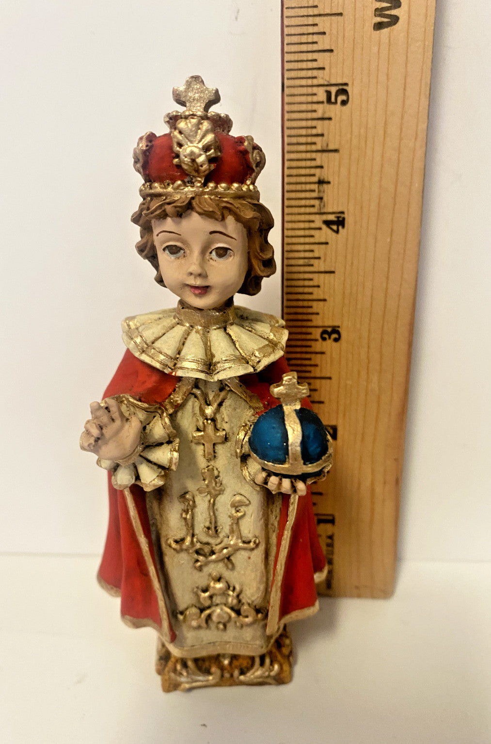 Infant Jesus of Prague Small Hand Painted  5" " Statue, New from Colombia #L010 - Journeys of Faith