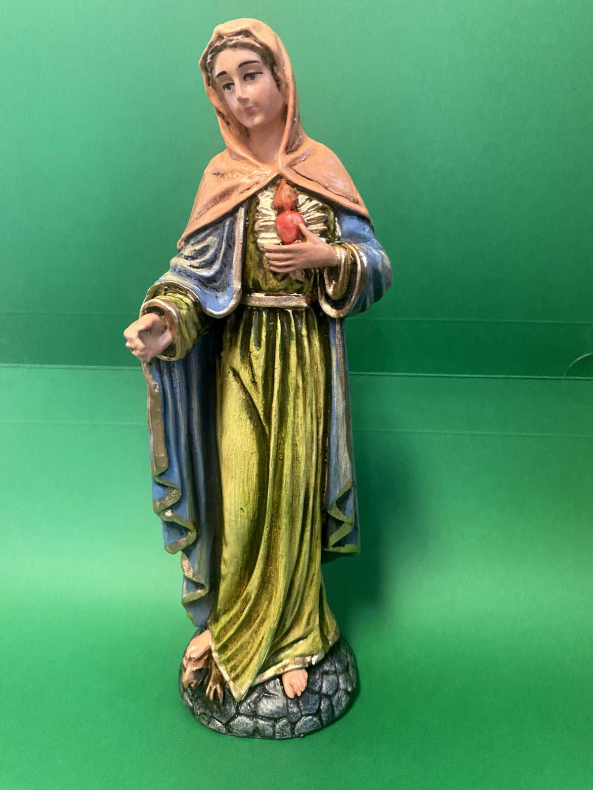 Flame of Love 8" hand painted statue, New from Colombia #L027 - Journeys of Faith