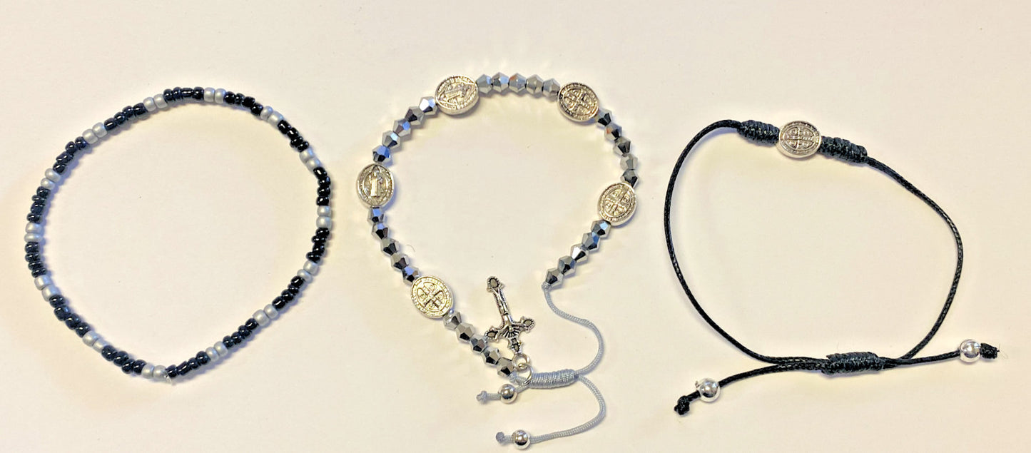 Saint Benedict, 3 Bracelets, New #AB-085 - Journeys of Faith