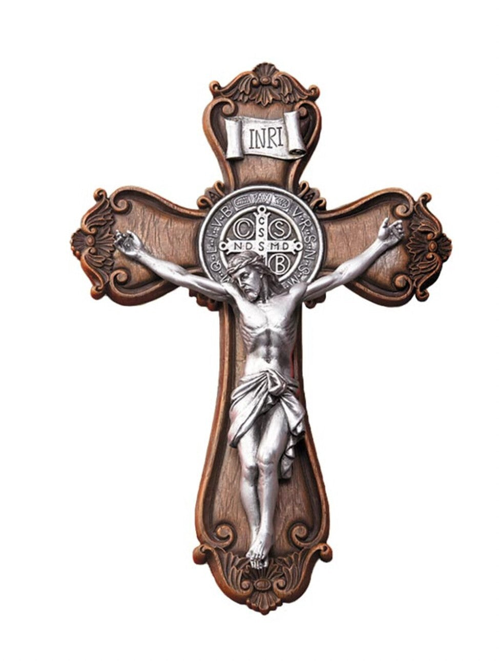 Saint Benedict Ornate 10.25" Crucifix,  New #AB-203 - Journeys of Faith