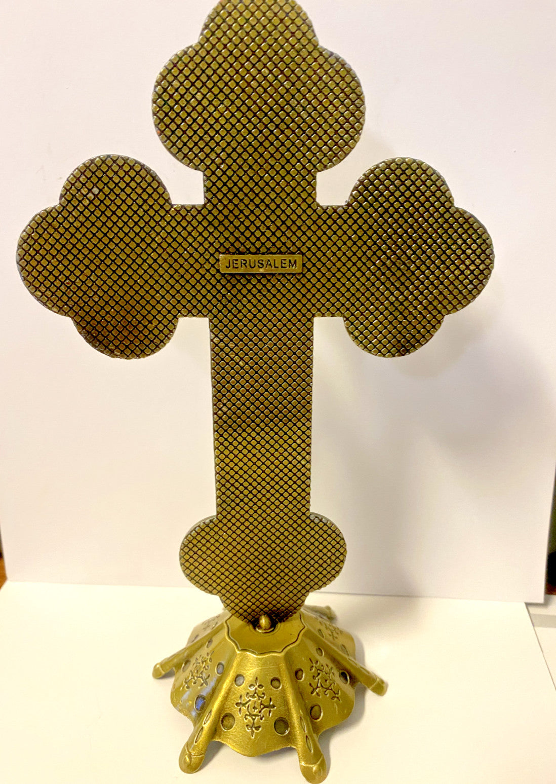 Standing Antique Gold 8"  Crucifix, New #AB-97-1 - Journeys of Faith