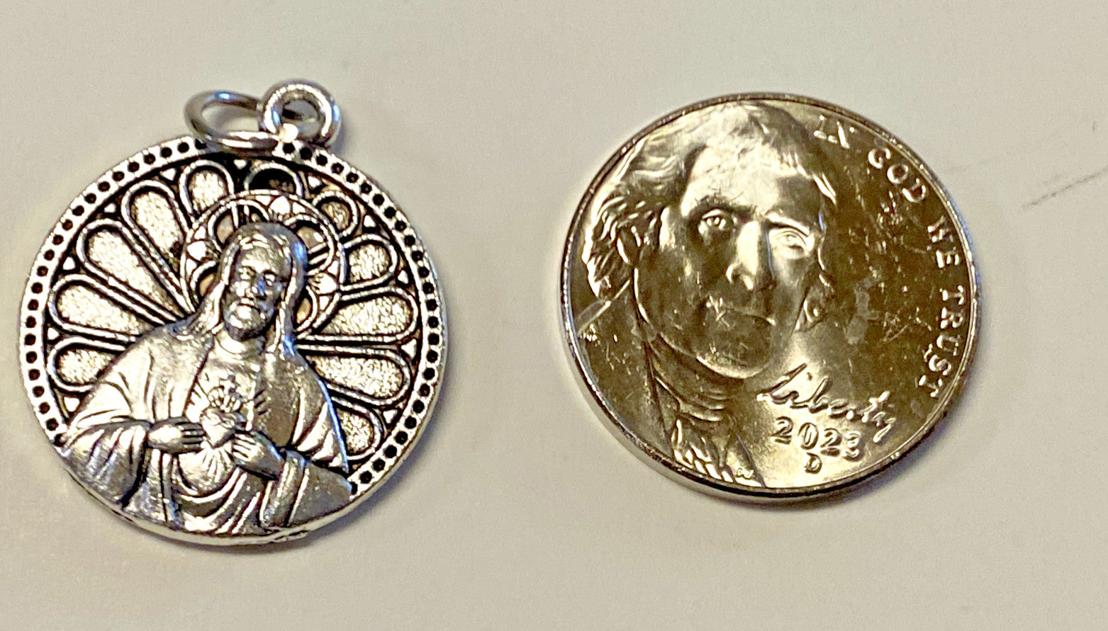 Sacred Heart  of Jesus & Our Lady of Mount Carmel Medal, New #MD-021 - Journeys of Faith