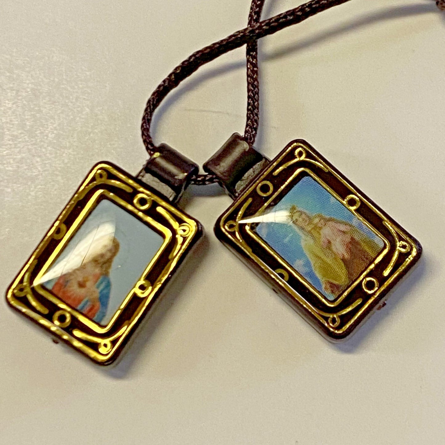 Our Lady of Mount Carmel & Sacred Heart Brown Scapular, New #MD-037 - Journeys of Faith