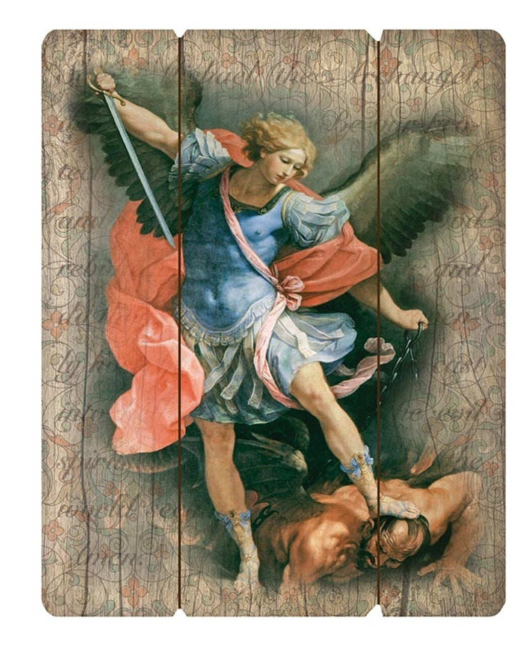 Saint Michael The Archangel Wood Pallet Image, New #AB-224 - Journeys of Faith