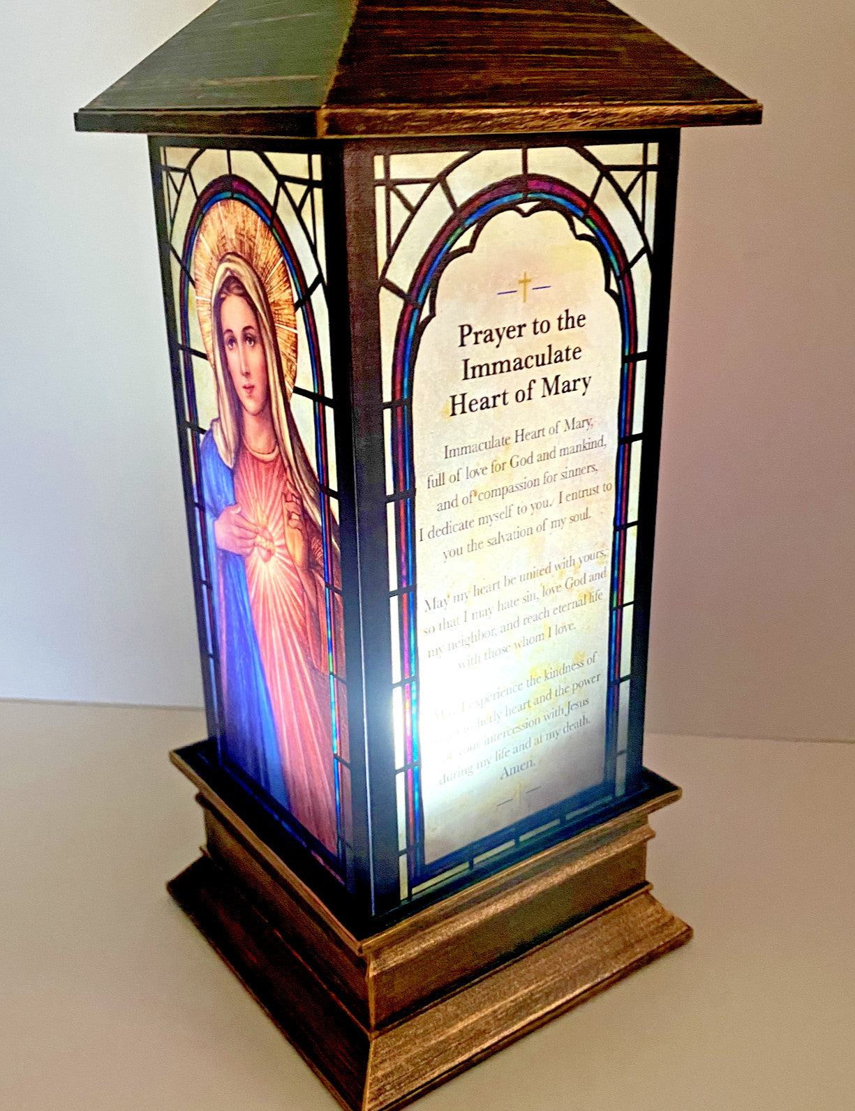 Immaculate Heart Of Mary  11" LED Lantern, New #RM-35 - Journeys of Faith