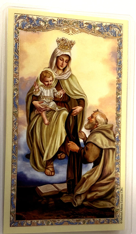 Our Lady of Mount Carmel Prayer Card, New #PCL-17 - Journeys of Faith