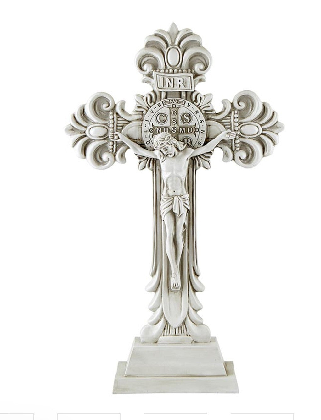 Saint Benedict 20"Garden Stone Crucifix,  New #AB-231 - Journeys of Faith