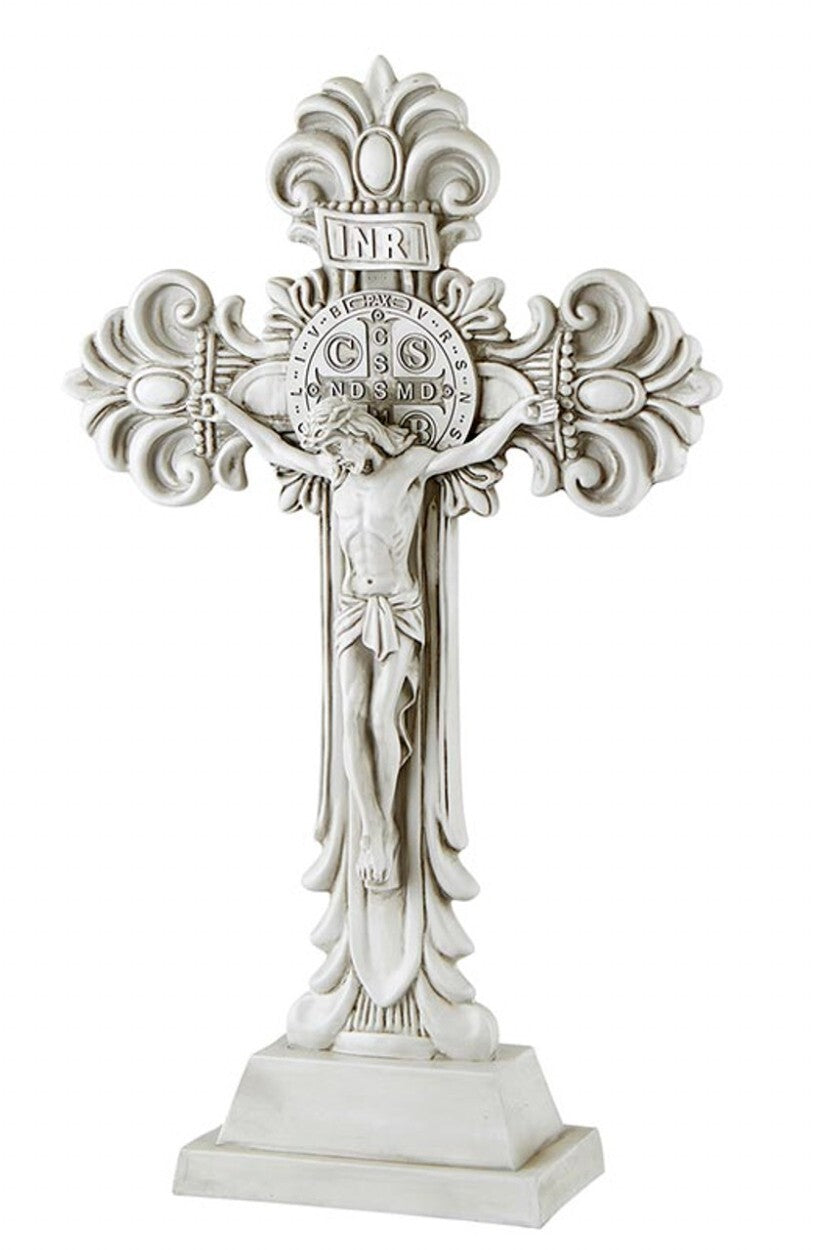Saint Benedict 20"Garden Stone Crucifix,  New #AB-231 - Journeys of Faith