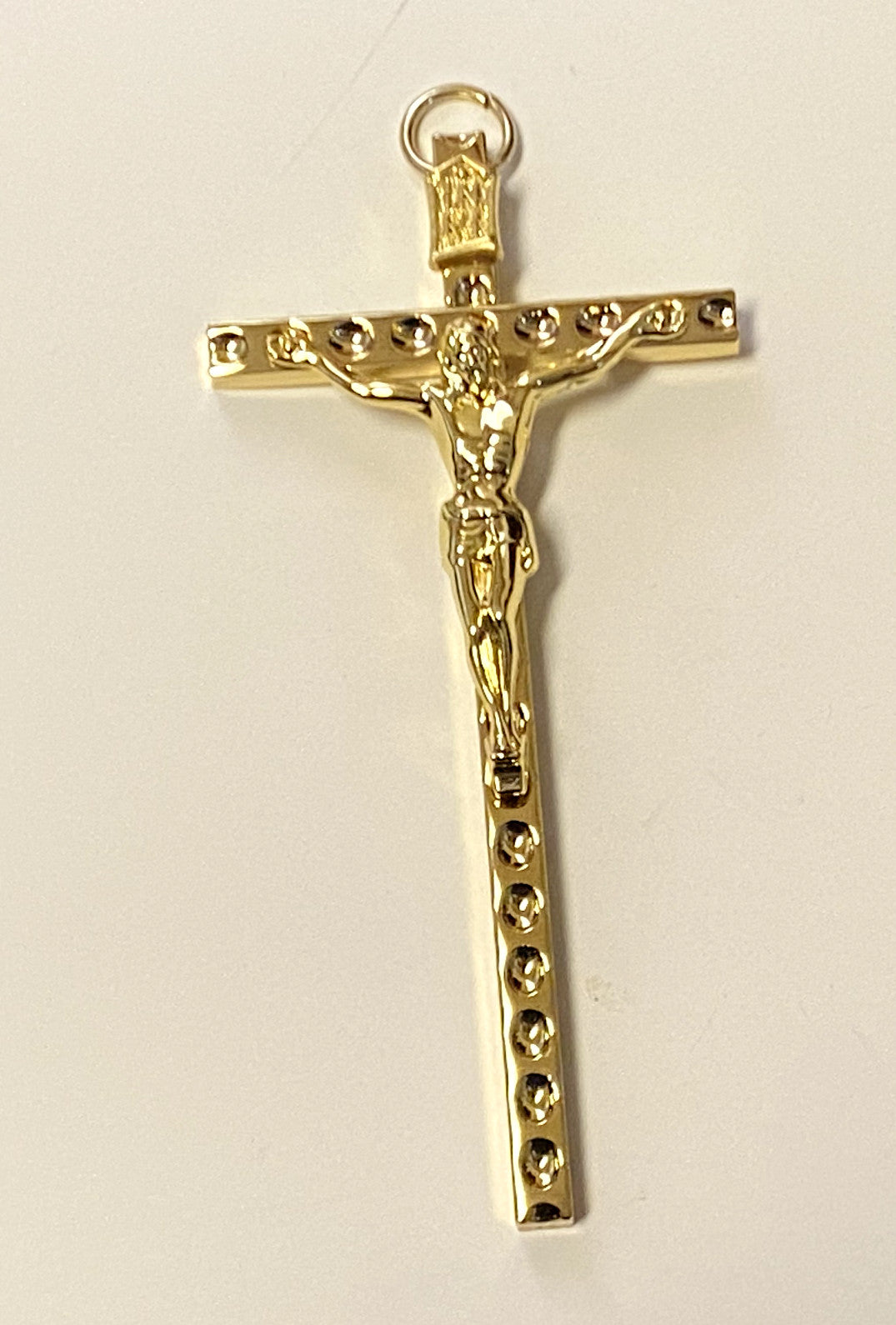 Gold 4" Hammered Cross,  New #AB-275-R2 - Journeys of Faith