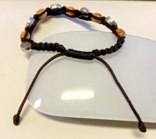 Saint Benedict Brown Cord, Adjustable Bracelet, New #AB-278-R2 - Journeys of Faith