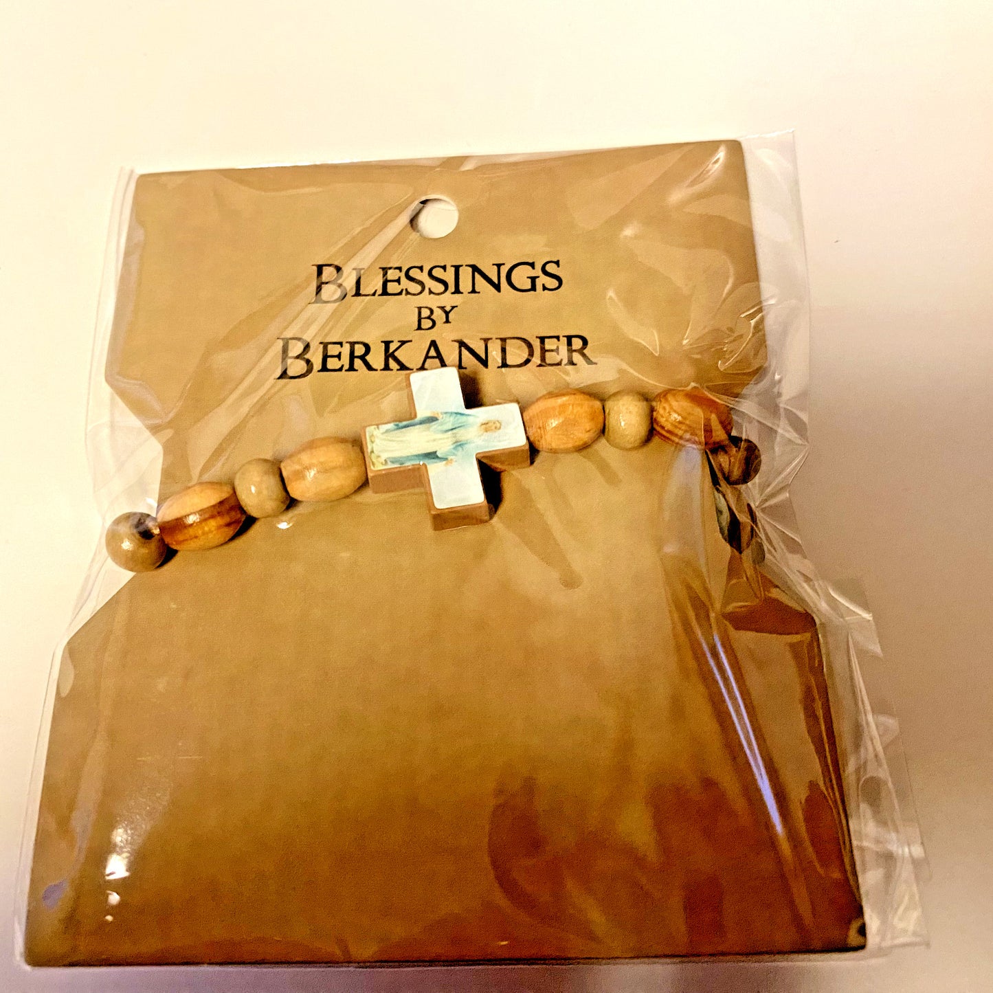 Our Lady of Grace Wood Bead Bracelet, New #MD-078 - Journeys of Faith