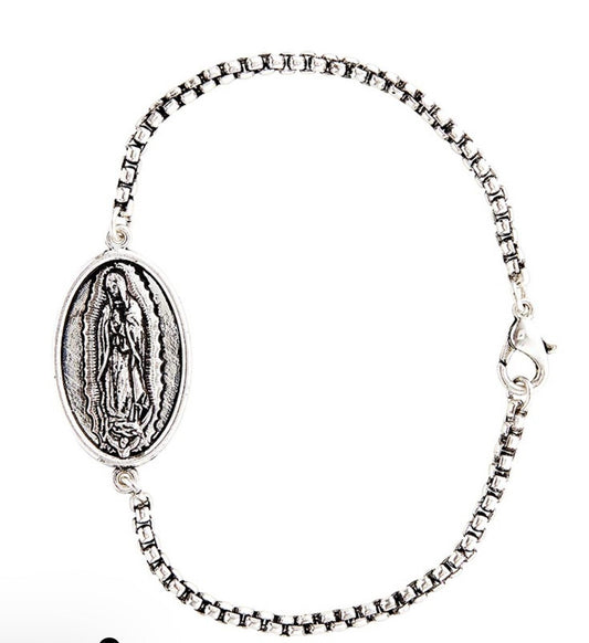 Our Lady of Guadalupe Box Chain Bracelet, New #MD-081 - Journeys of Faith