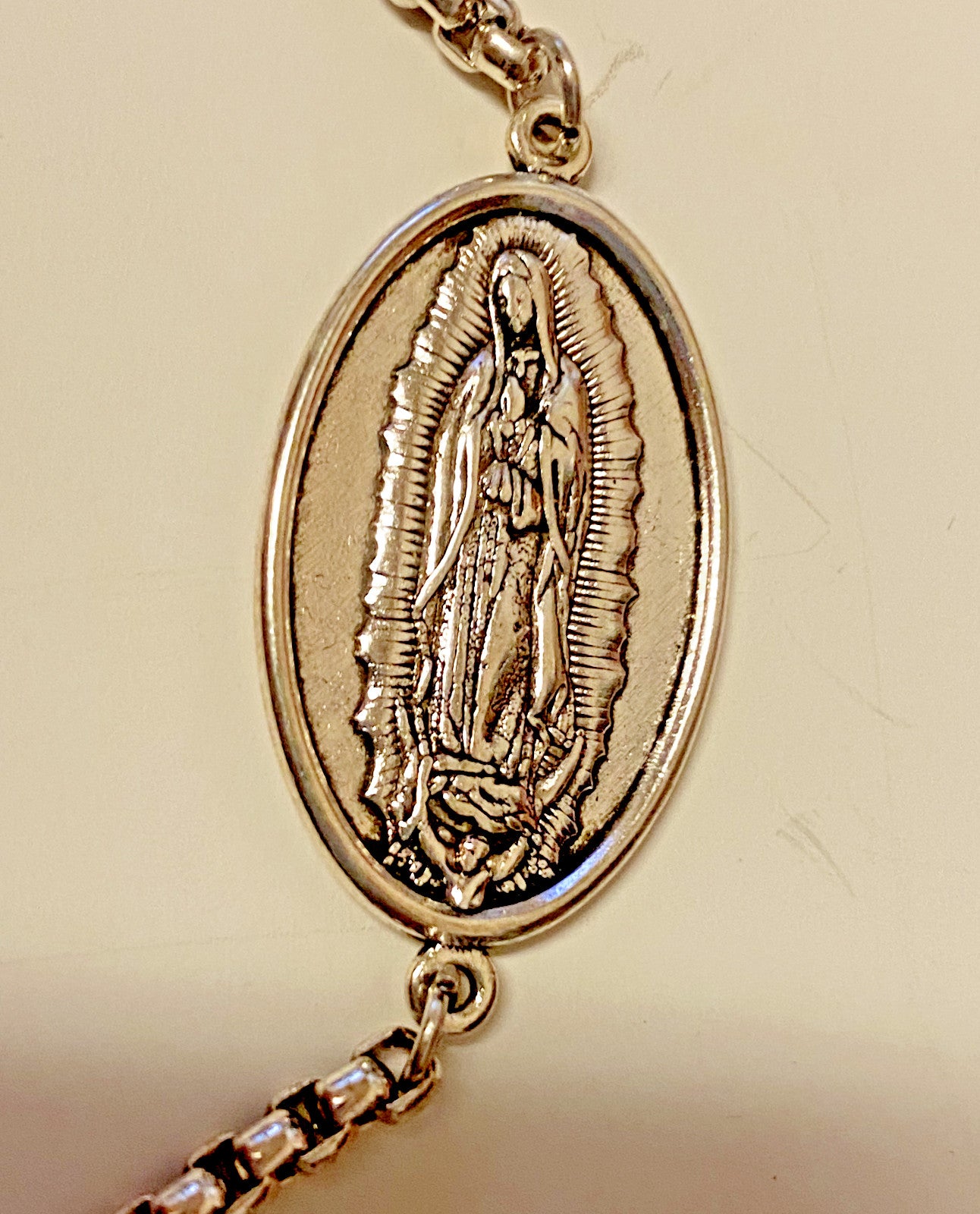 Our Lady of Guadalupe Box Chain Bracelet, New #MD-081 - Journeys of Faith