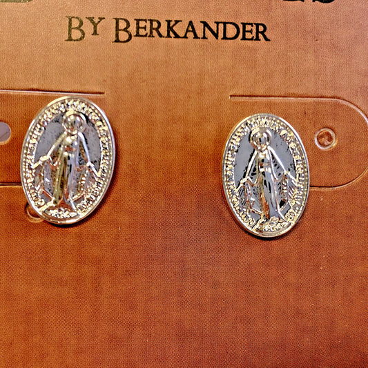 MIraculous Medal Stud Earrings,  New #MD-052 - Journeys of Faith