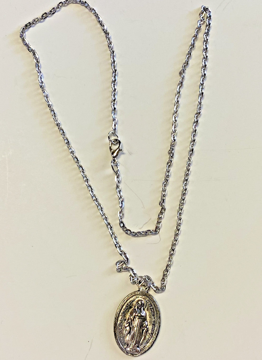 MIraculous Medal Pendant Necklace & Prayer Card, New #AB-281-R2 - Journeys of Faith