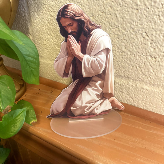 Kneeling Jesus Praying,  2D Flat Acrylic Image, New, #ALM-019-R2 - Journeys of Faith