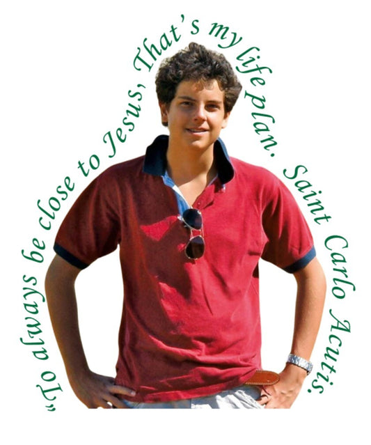 Bl Carlo Acutis 2" half body image Sticker,  New #PC-101 - Journeys of Faith