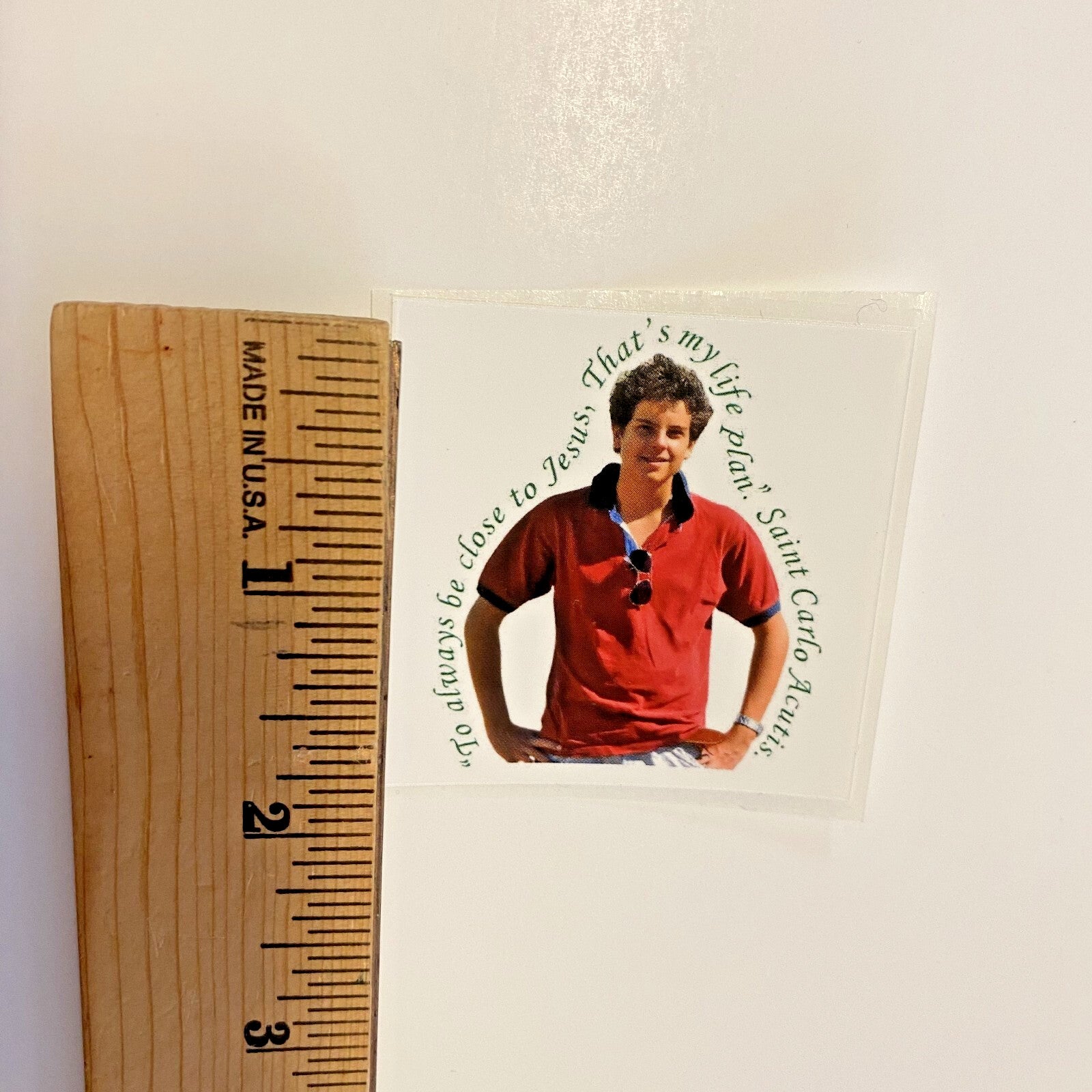 Bl Carlo Acutis 2" half body image Sticker,  New #PC-101 - Journeys of Faith