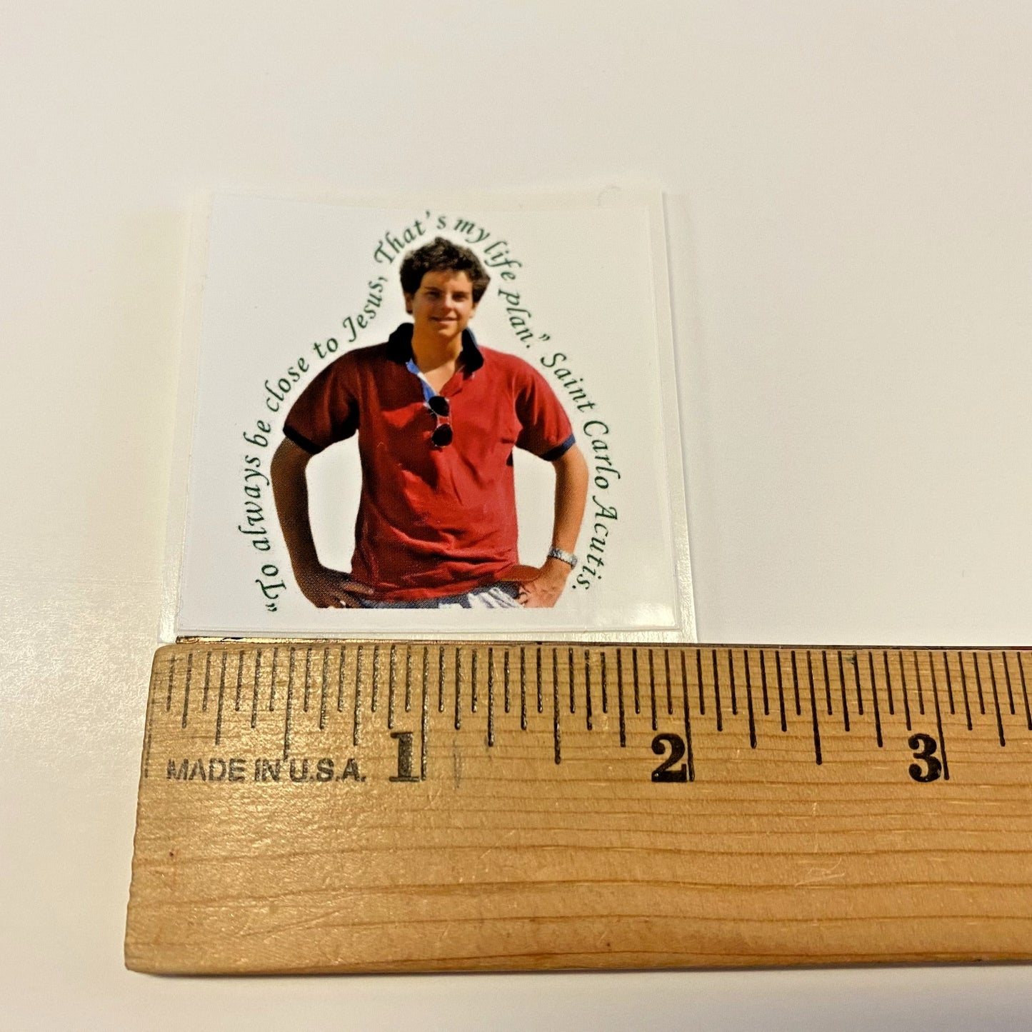 Bl Carlo Acutis 2" half body image Sticker,  New #PC-101 - Journeys of Faith