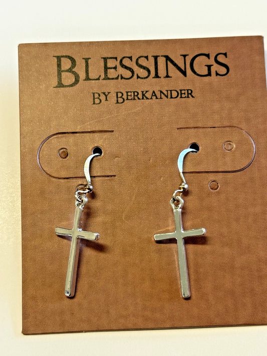 Cross 1" Dangle Earrings, New #AB-373-R2 - Journeys of Faith