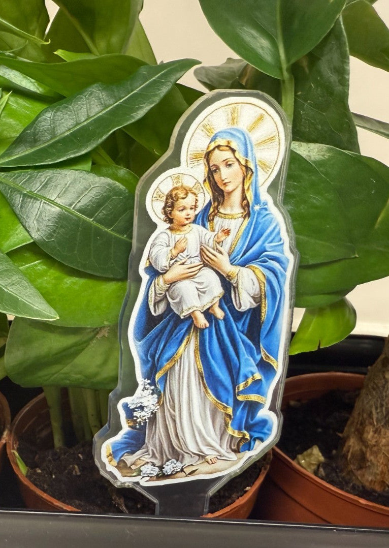 Blessed Mother with child Acrylic Garden Stake, New #ALM-030-R2 - Journeys of Faith