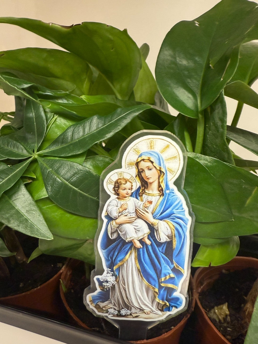Blessed Mother with child Acrylic Garden Stake, New #ALM-030-R2 - Journeys of Faith