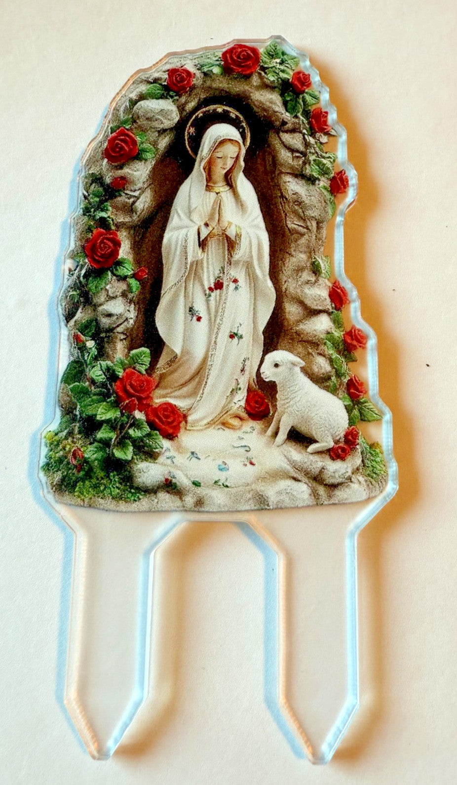 O. L. of Lourdes Acrylic Garden Stake, New #ALM-025-R2 - Journeys of Faith