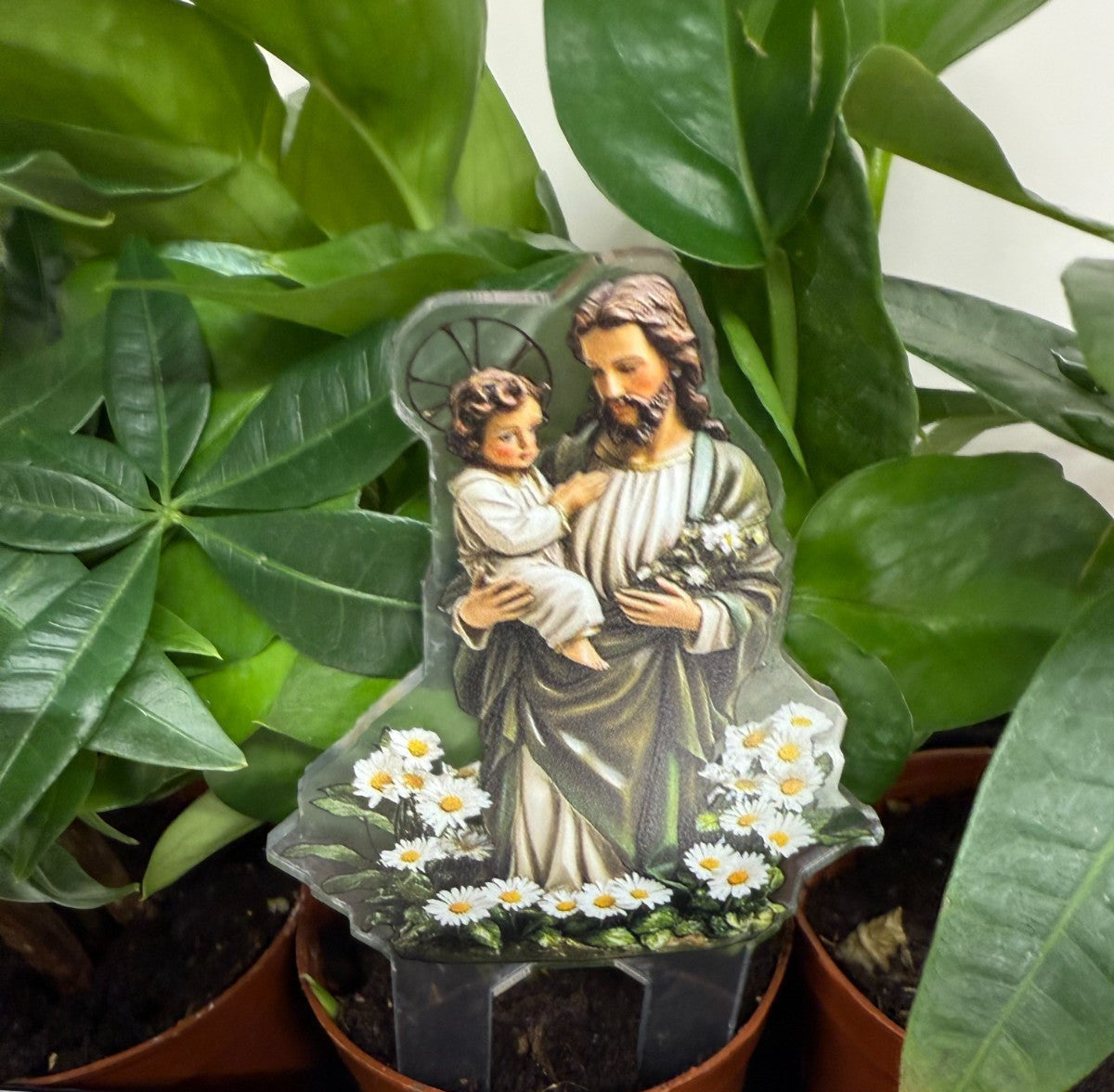 St Joseph with Child Acrylic Garden Stake, New #ALM-027-R2 - Journeys of Faith