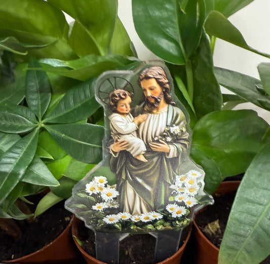 St Joseph with Child Acrylic Garden Stake, New #ALM-027-R2 - Journeys of Faith