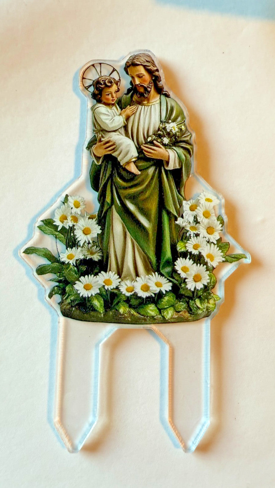 St Joseph with Child Acrylic Garden Stake, New #ALM-027-R2 - Journeys of Faith