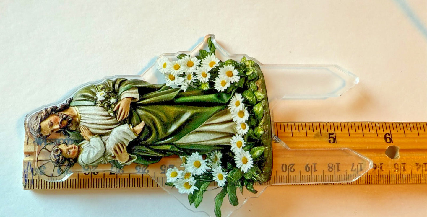 St Joseph with Child Acrylic Garden Stake, New #ALM-027-R2 - Journeys of Faith