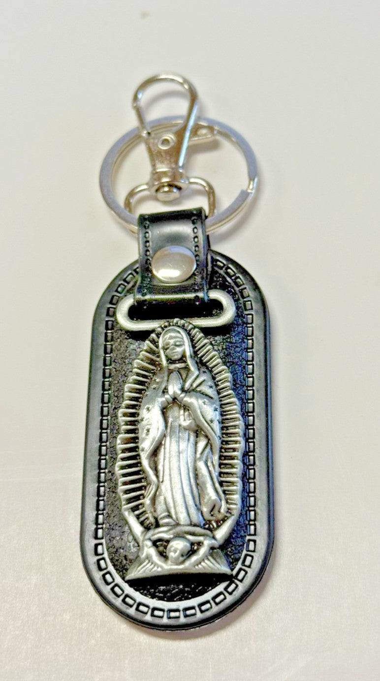 Our Lady of Guadalupe Faux Leather Keychain, New #Gftshp-52 - Journeys of Faith